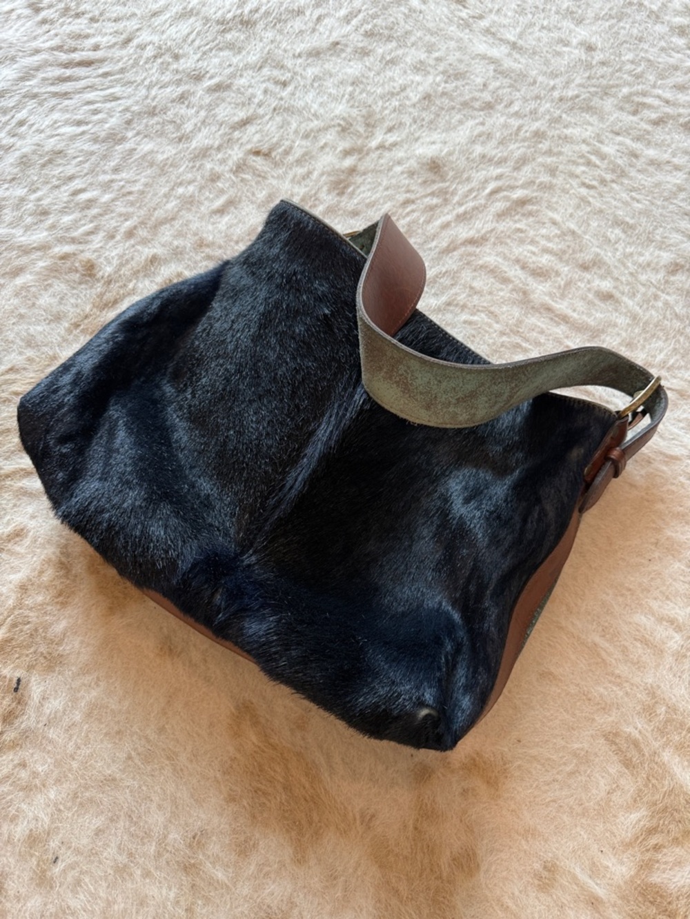 Lucchese Black Hide Turquoise Handbag